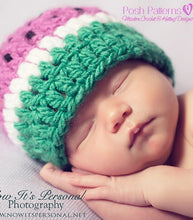 Load image into Gallery viewer, crochet watermelon hat pattern
