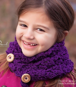 Crochet PATTERN - Button Cowl Crochet Pattern - Scarf – Posh Patterns