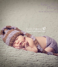 Load image into Gallery viewer, crochet pattern stocking hat and diaper cover