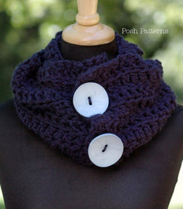 crochet pattern button scarf