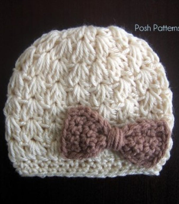 crochet pattern hat and bow
