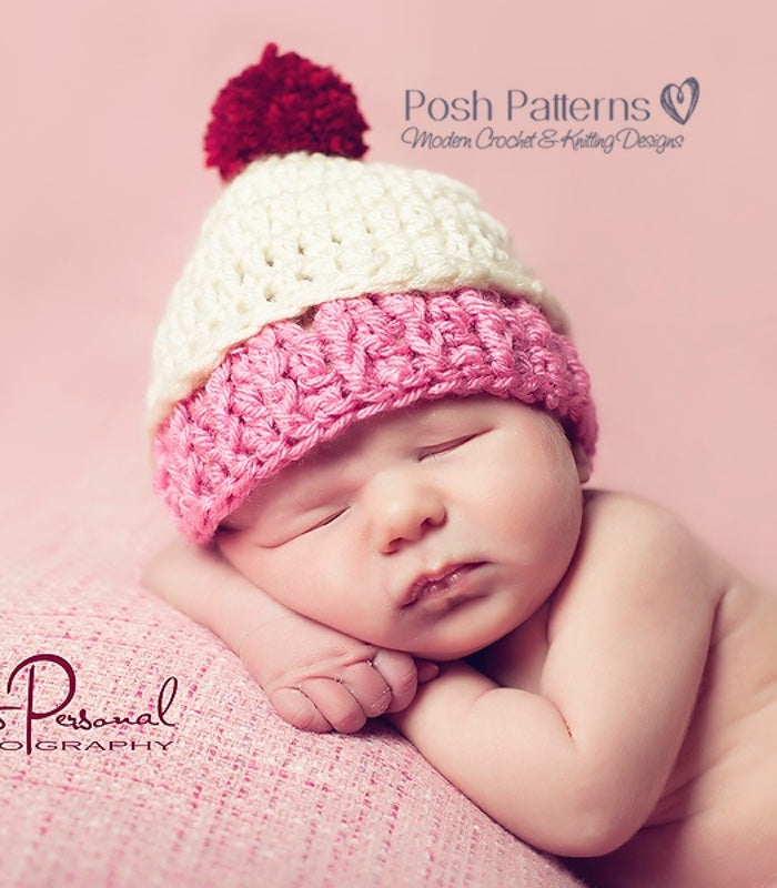 crochet cupcake hat pattern