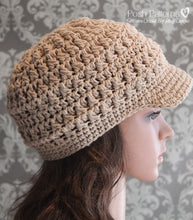 Load image into Gallery viewer, crochet newsboy hat pattern