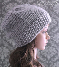 Load image into Gallery viewer, knit slouchy hat pattern