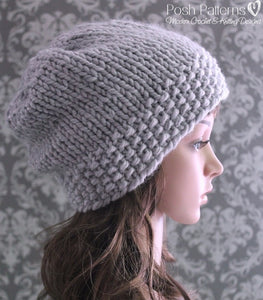 knit slouchy hat pattern