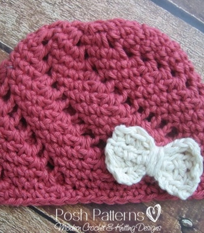 eyelet lace crochet hat pattern