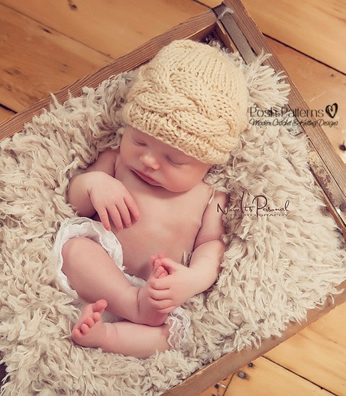 Newborn cable knit hat sale