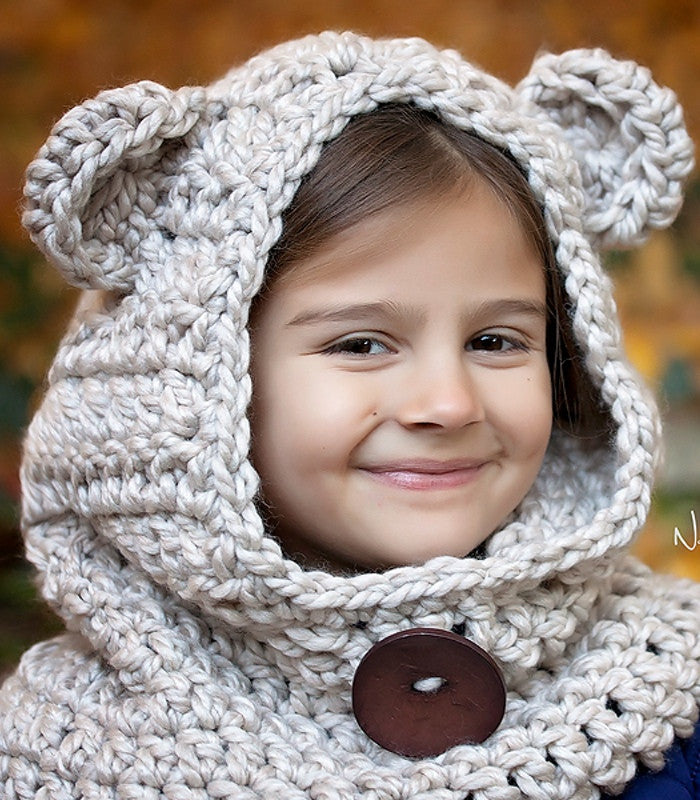 crochet pattern bear hood