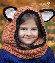 Load image into Gallery viewer, knitting pattern fox hood