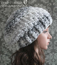 Load image into Gallery viewer, easy crochet slouchy hat pattern