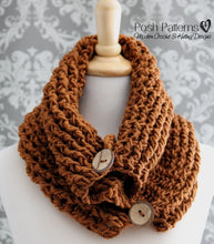 Load image into Gallery viewer, crochet pattern button cowl