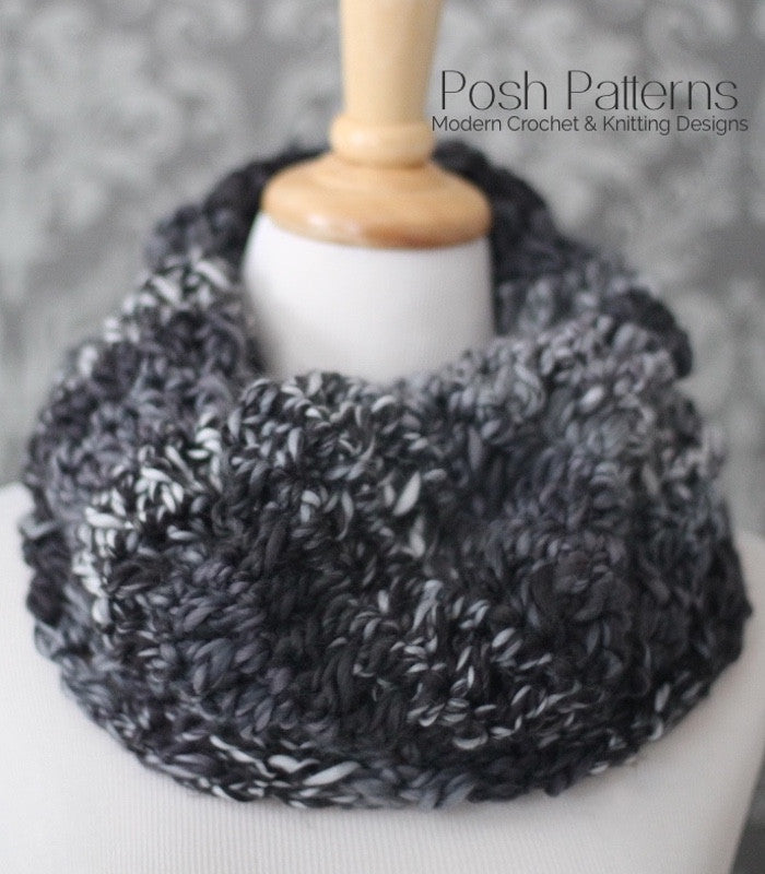 Textured Crochet Cowl Pattern - Infinity Scarf – Posh Patterns
