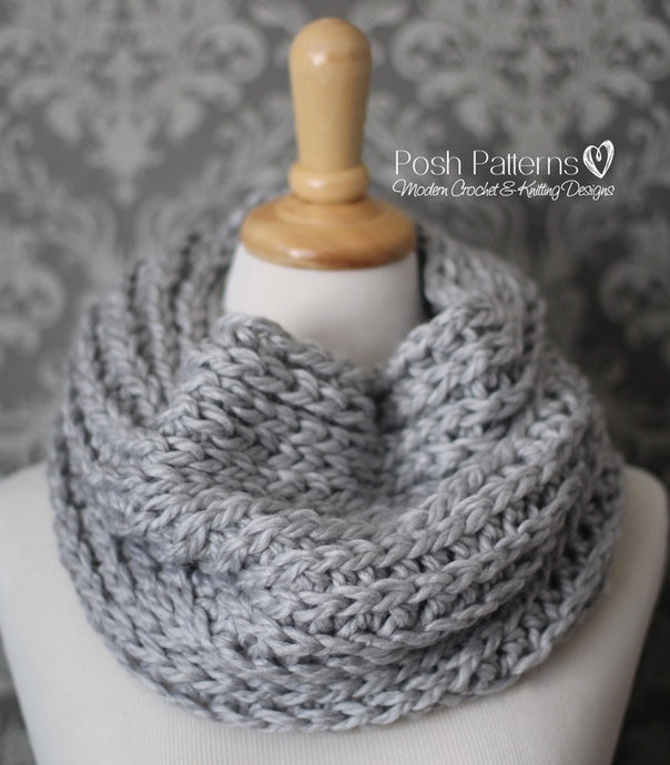 knit look cowl crochet pattern