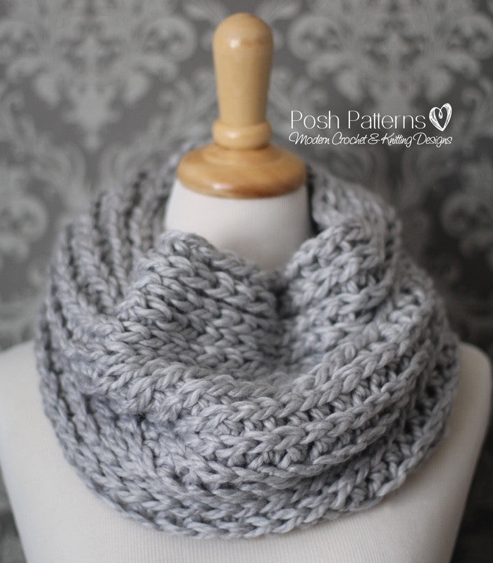 knit look cowl crochet pattern