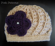 Load image into Gallery viewer, girls crochet hat pattern