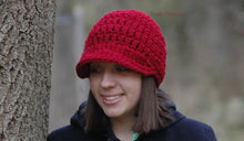 Load image into Gallery viewer, chunky newsboy hat crochet pattern