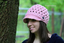 Load image into Gallery viewer, newsboy hat crochet pattern
