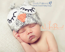 Load image into Gallery viewer, crochet owl hat pattern