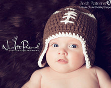 Load image into Gallery viewer, crochet football hat pattern