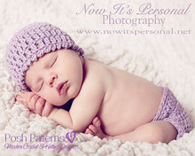 Load image into Gallery viewer, beanie and diaper cover crochet pattern