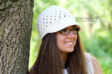 Load image into Gallery viewer, crochet newsboy hat pattern