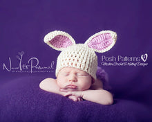 Load image into Gallery viewer, bunny hat crochet pattern