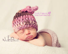 Load image into Gallery viewer, Crochet PATTERN - Top Knot Baby Hat Pattern