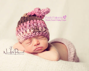 Crochet PATTERN - Top Knot Baby Hat Pattern