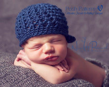 Load image into Gallery viewer, newsboy hat crochet pattern