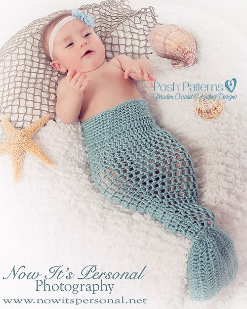 PDF Crochet Pattern Mermaid Tail Baby Crochet Photo Prop newborn