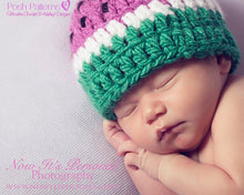 Load image into Gallery viewer, watermelon hat crochet pattern