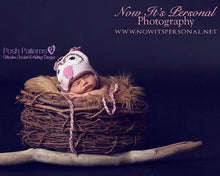 Load image into Gallery viewer, crochet baby owl hat