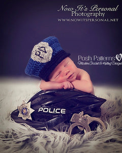 crochet police man hat pattern