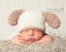Load image into Gallery viewer, puppy hat crochet pattern