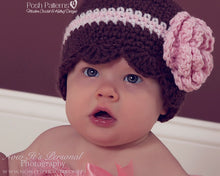 Load image into Gallery viewer, petal edge crochet hat pattern