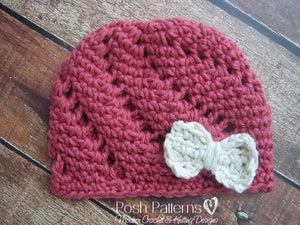 crochet hat bow pattern