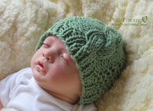 Load image into Gallery viewer, baby cable hat knitting pattern