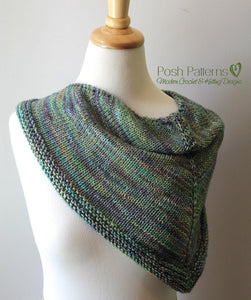Knitting PATTERN - Knit Triangle Scarf Pattern - Cowl