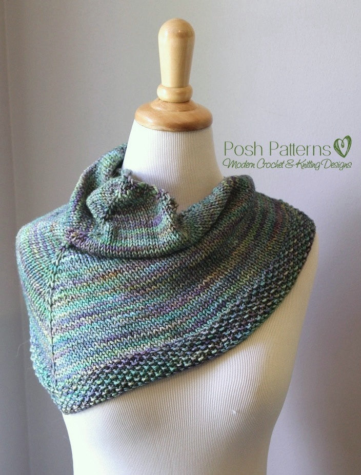 Knitting PATTERN - Knit Triangle Scarf Pattern - Cowl – Posh Patterns