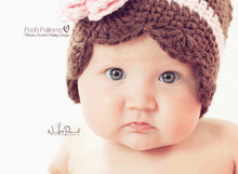 Load image into Gallery viewer, crochet baby girl hat pattern