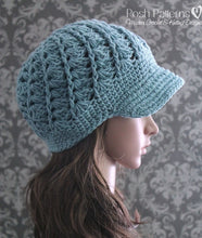 Load image into Gallery viewer, crochet newsboy hat pattern