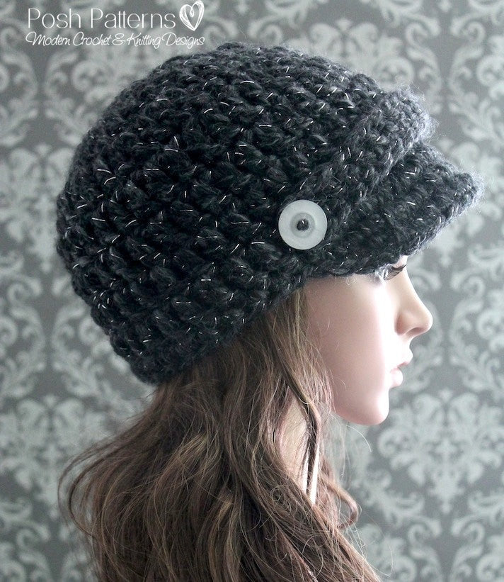 Crochet PATTERN - Modern Crochet Newsboy Hat Pattern – Posh Patterns