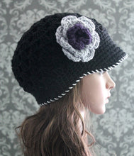 Load image into Gallery viewer, newsboy hat crochet pattern