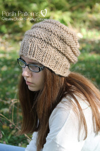 knit slouchy hat pattern