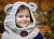 Load image into Gallery viewer, bear hood crochet pattern