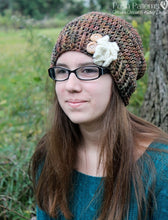Load image into Gallery viewer, crochet slouchy beanie pattern