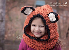 Load image into Gallery viewer, fox hood crochet pattern
