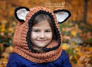 fox hood knitting pattern