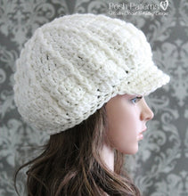 Load image into Gallery viewer, crochet newsboy hat pattern