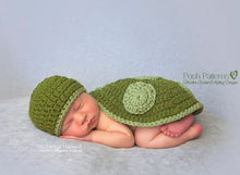 Load image into Gallery viewer, turtle shell and hat crochet pattern